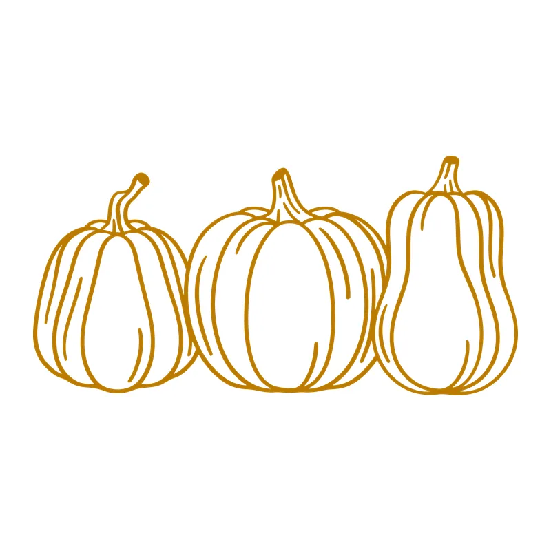 Pumpkin Trio Line Art