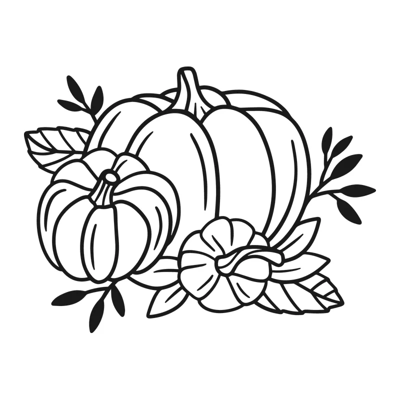Pumpkin Harvest Line Art