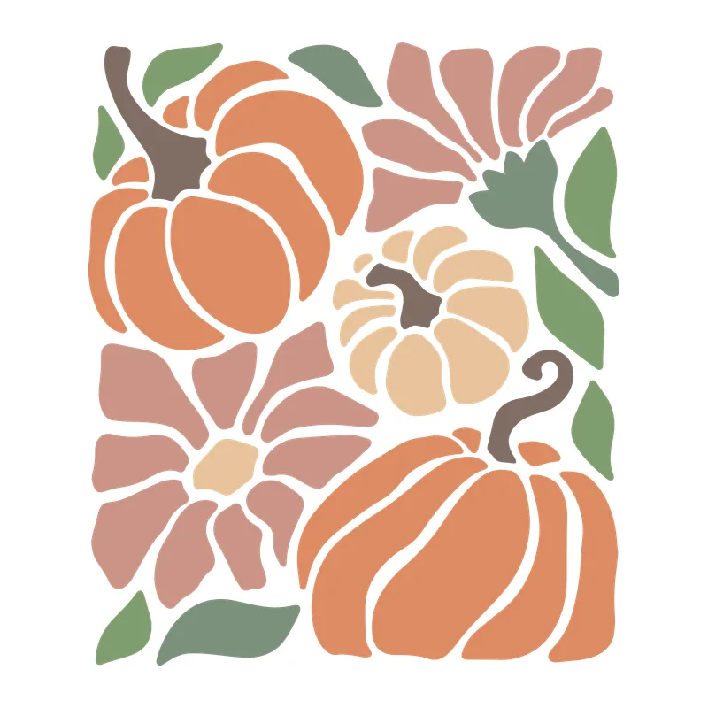 Pumpkins and Flowers