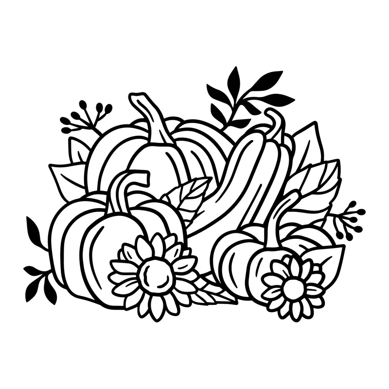Pumpkins and Sunflowers
