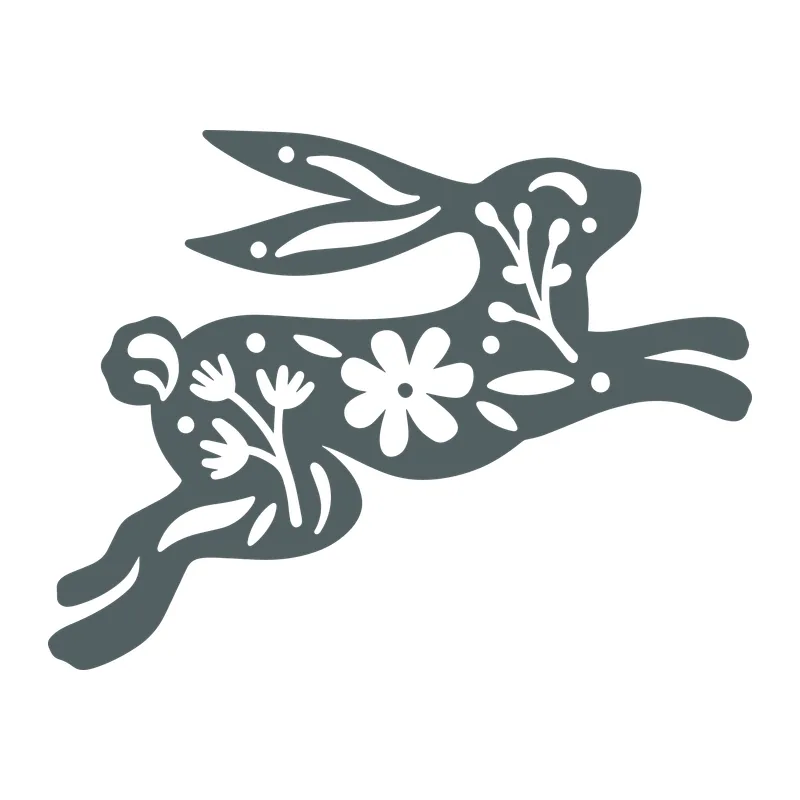 Leaping Floral Rabbit