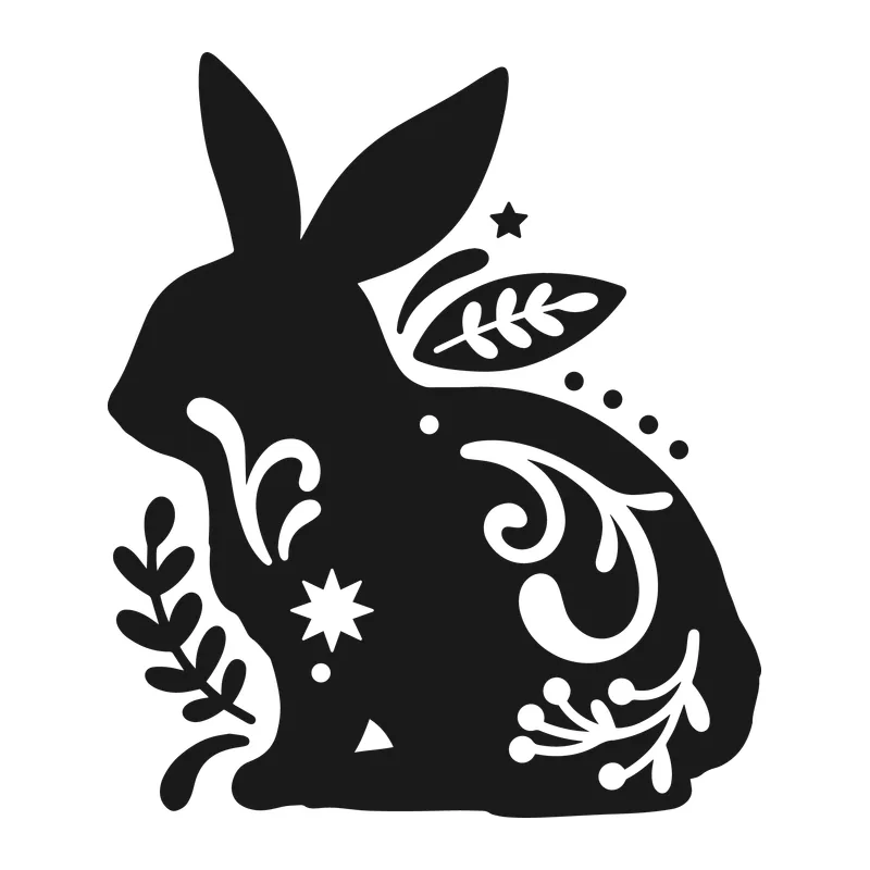 Folk Art Rabbit Silhouette