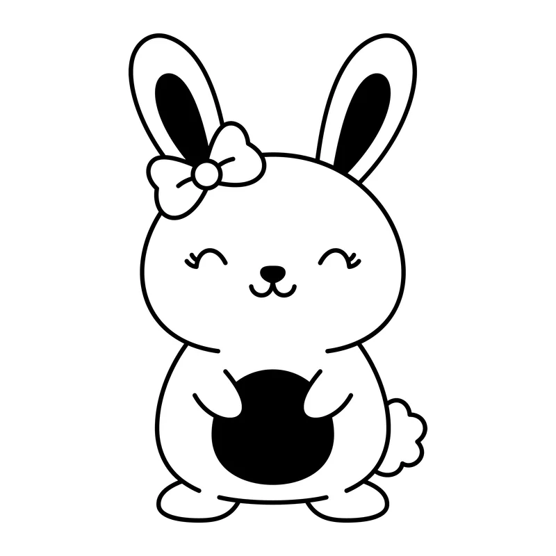 Bunny with Bow and Egg