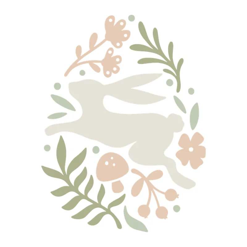 Leaping Rabbit Floral Egg