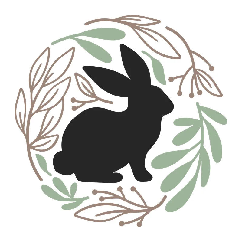 Rabbit Silhouette Wreath