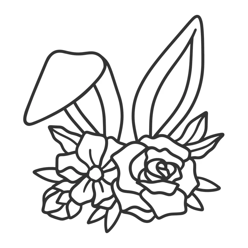 Rabbit Ears and Flowers