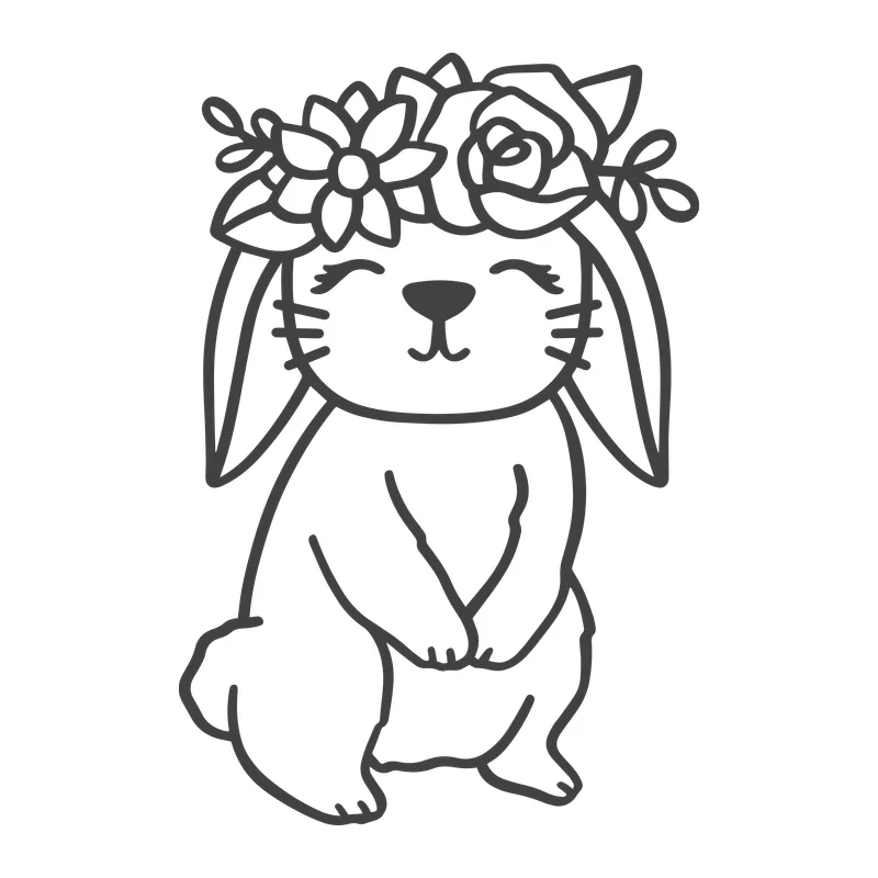Bunny With Flower Crown
