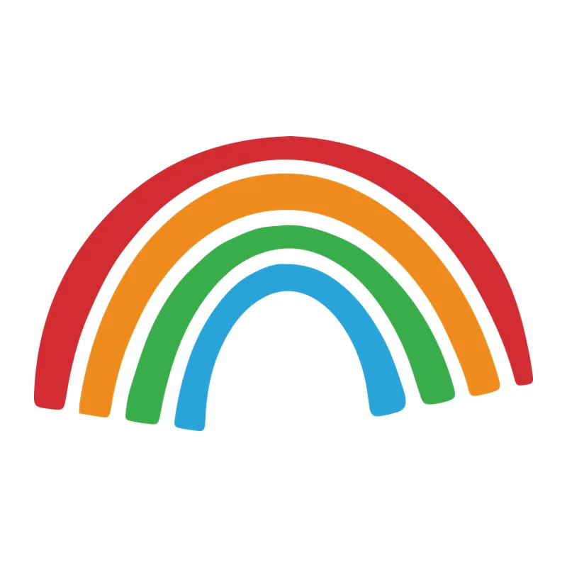 Hand-Drawn Four Color Rainbow
