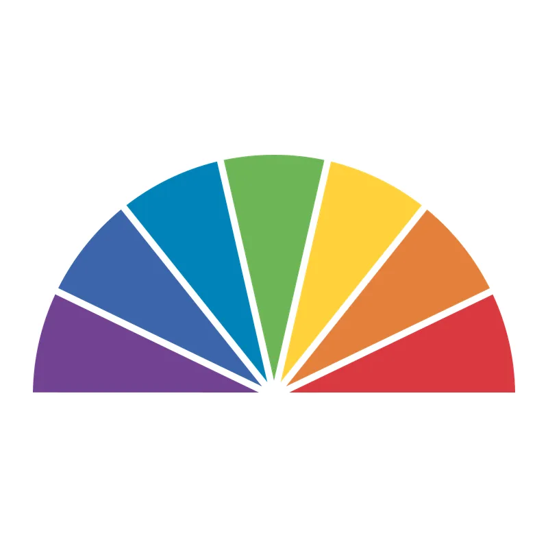 Rainbow Half Circle Fan