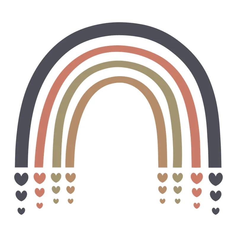Boho Rainbow With Hearts