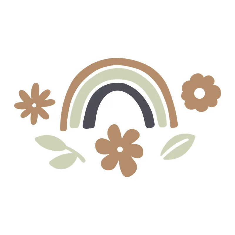 Boho Rainbow and Flowers