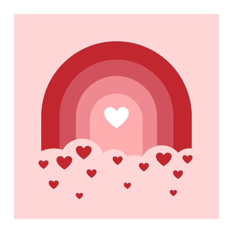 Valentine Heart Rainbow Shadowbox