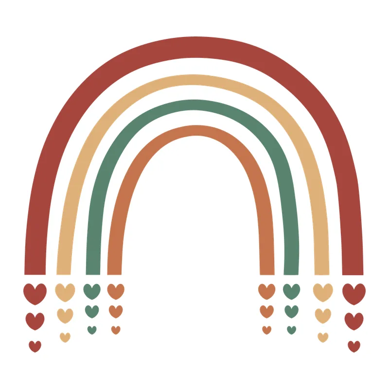 Boho Rainbow with Hearts