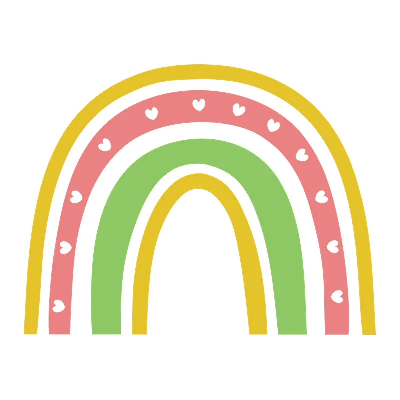 Boho Rainbow With Hearts