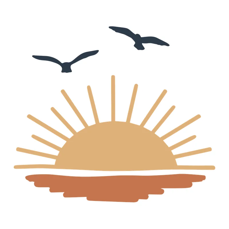 Boho Sunset With Seagulls