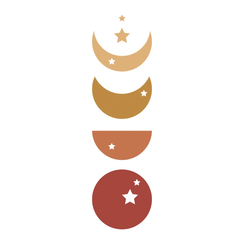 Boho Moon Phases With Stars