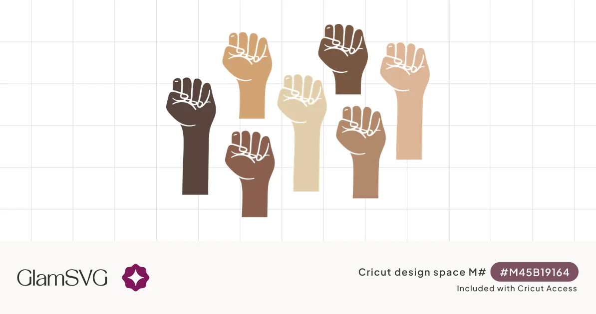 Raised Fists in Unity SVG for Cricut | GlamSVG