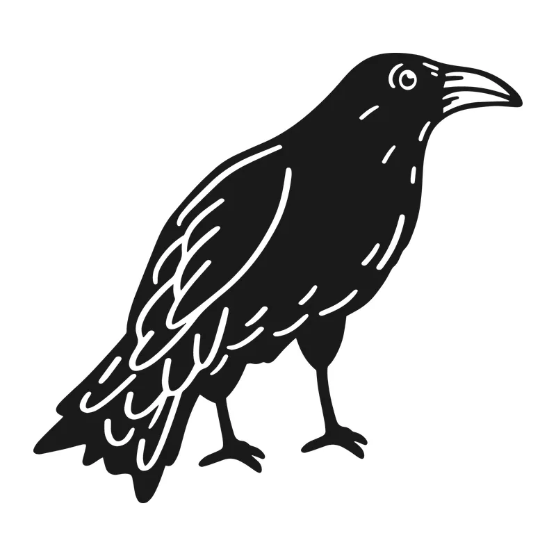 Hand-Drawn Raven