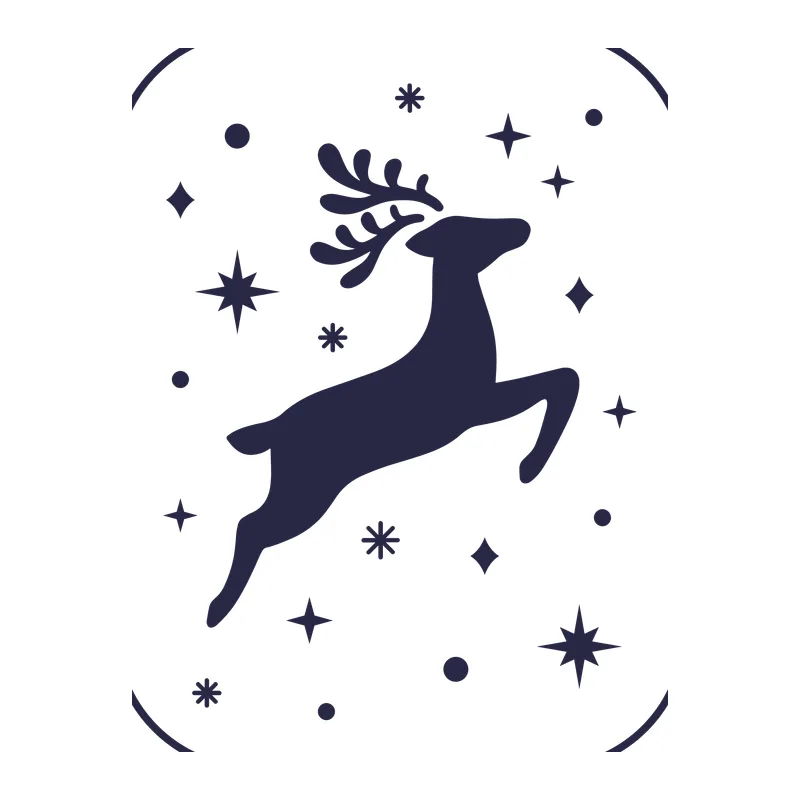Leaping Reindeer Silhouette