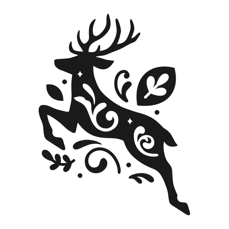 Leaping Folk Art Reindeer