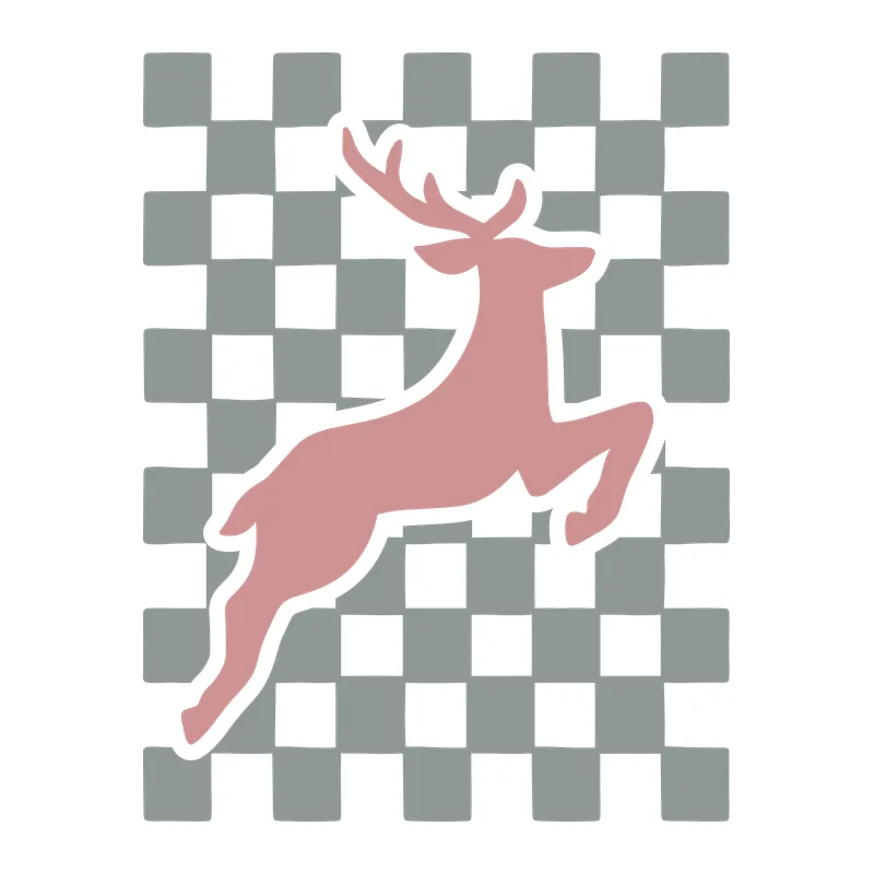 Leaping Reindeer Checkerboard