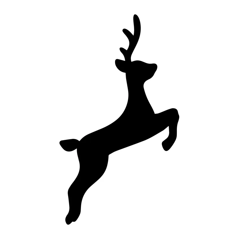 Leaping Reindeer Silhouette