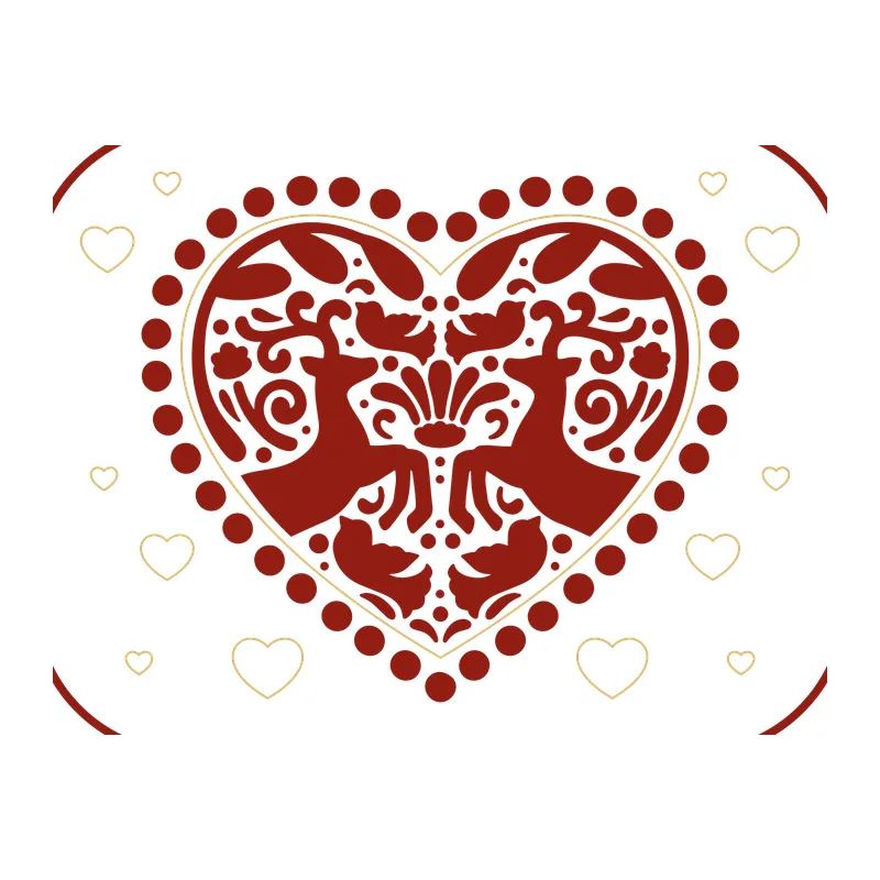 Folk Art Reindeer Heart