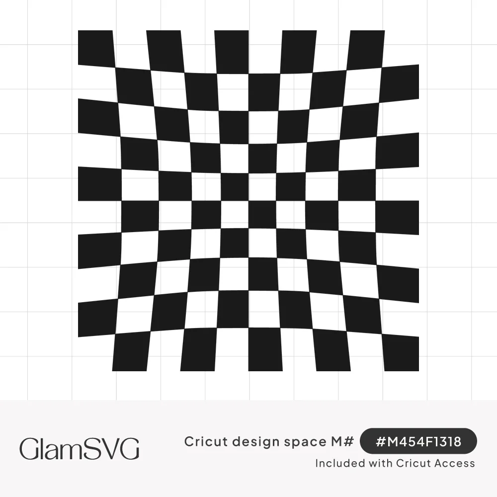 Black and white checkerboard pattern with squares that shrink toward the center, creating a warped optical illusion