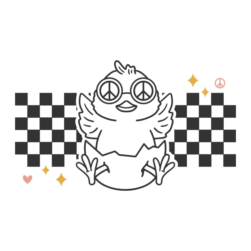 Retro Hatching Easter Chick