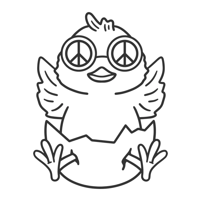 Retro Peace Sign Chick