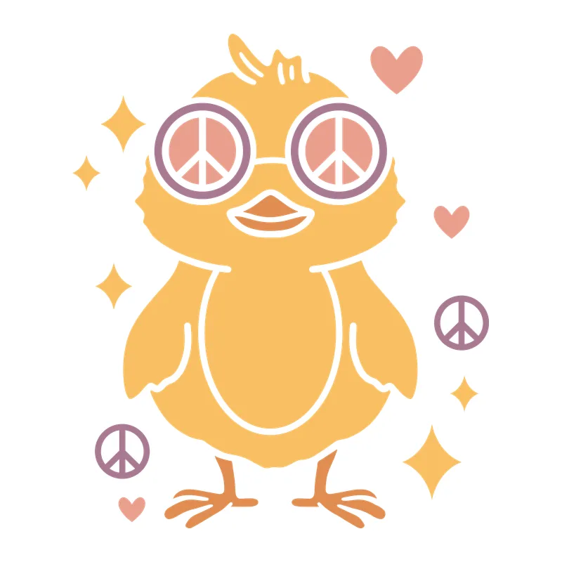 Retro Peace Sign Chick