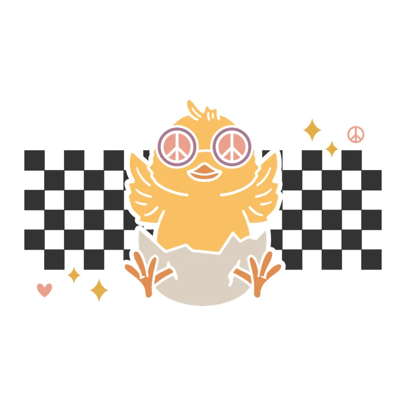 Retro Peace Sign Chick