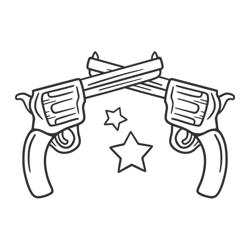 Crossed Western Revolvers