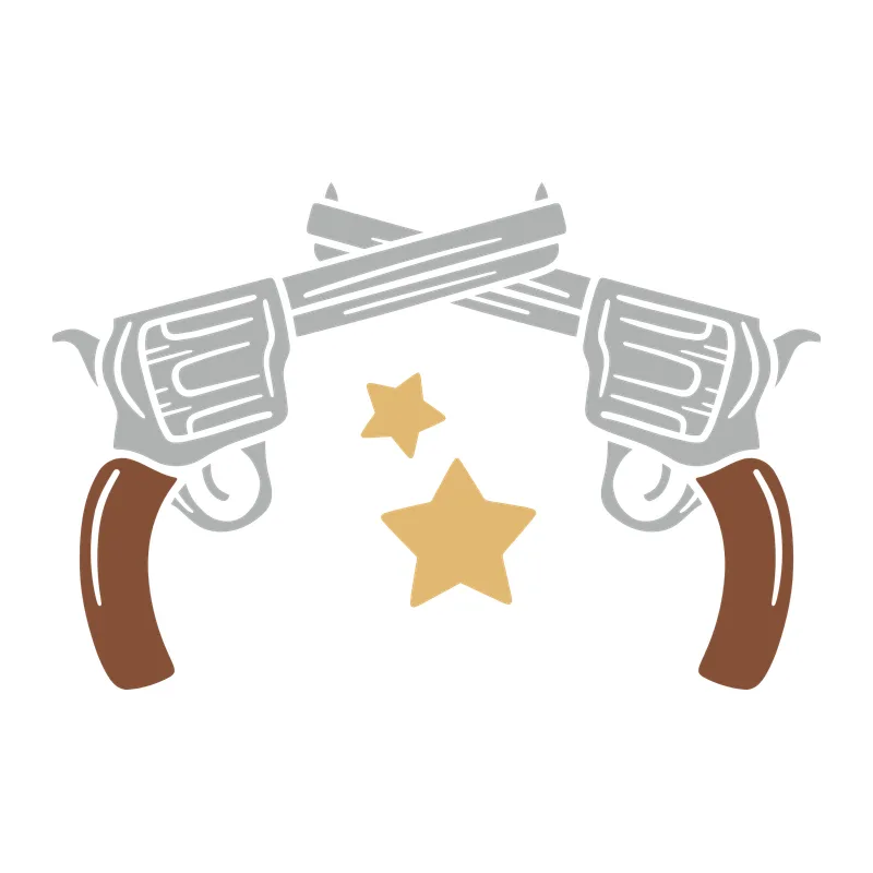 Crossed Western Revolvers
