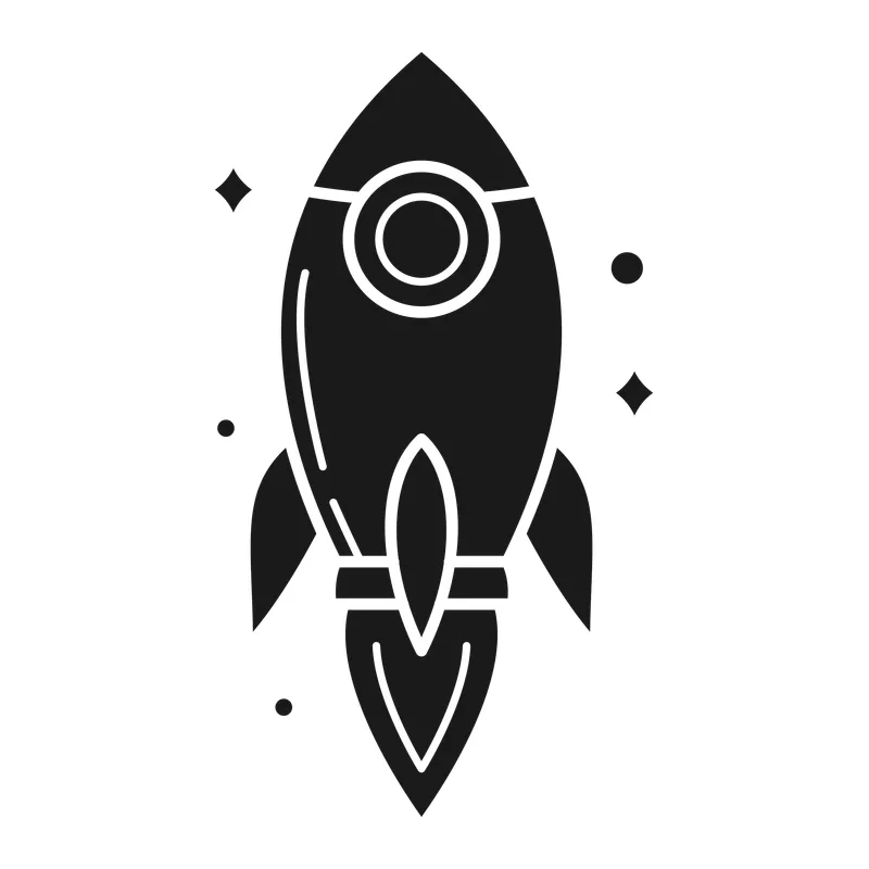Rocket Ship With Stars