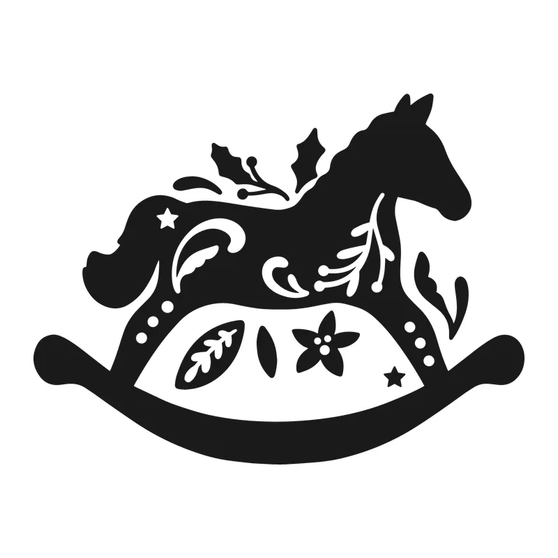 Folk Art Christmas Rocking Horse