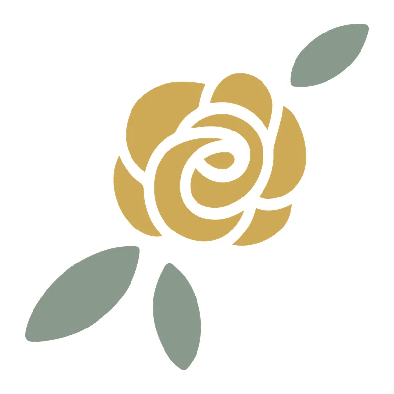 Golden Rose with Leaves