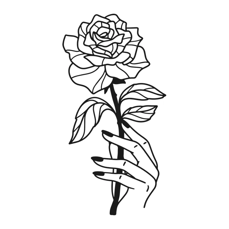 Hand Holding a Rose