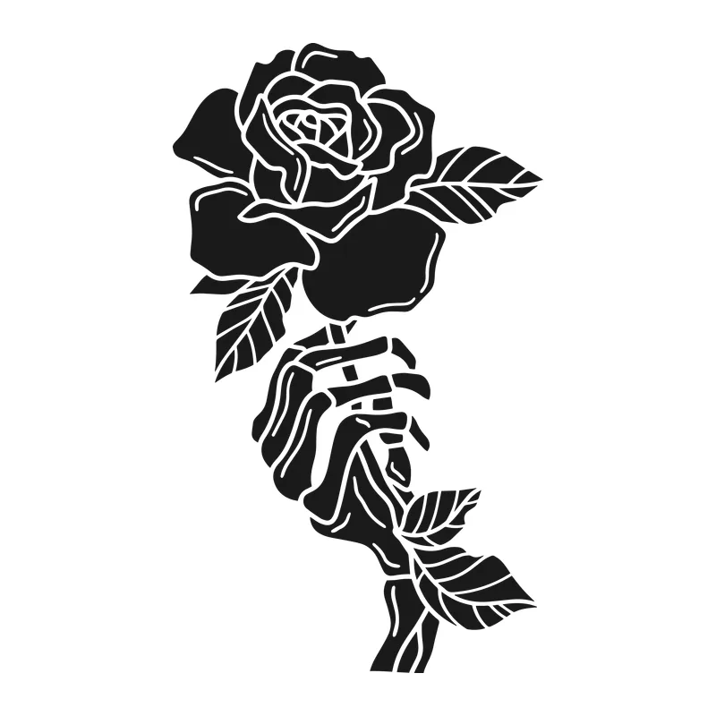 Skeleton Hand Holding Rose