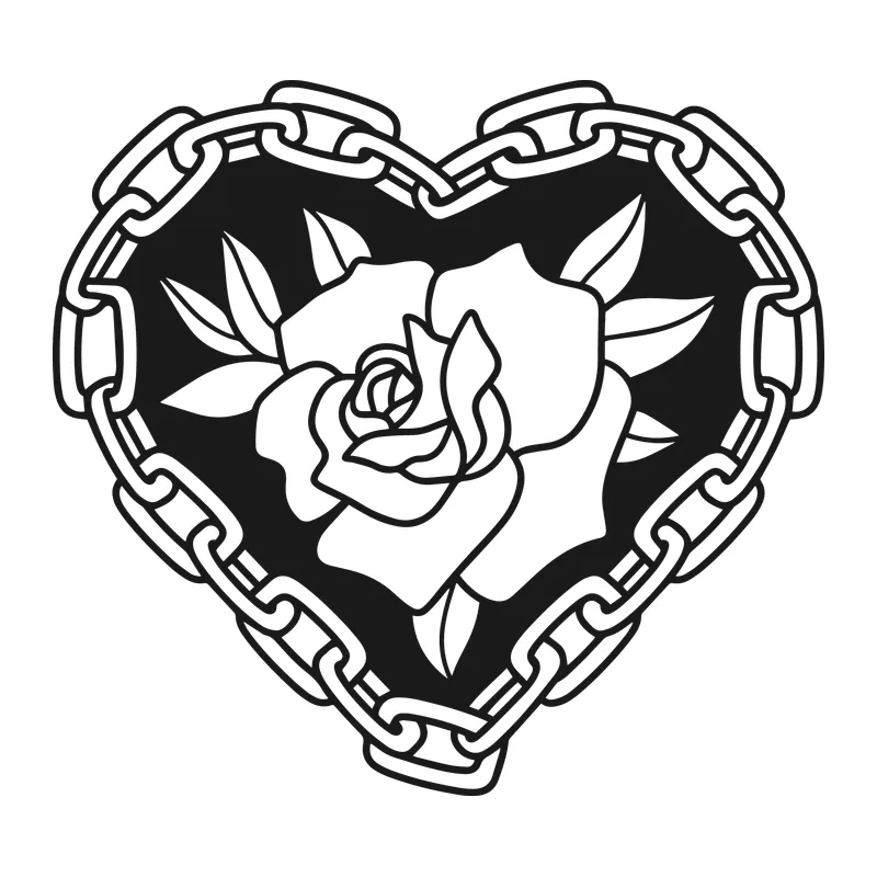 Rose and Chain Heart