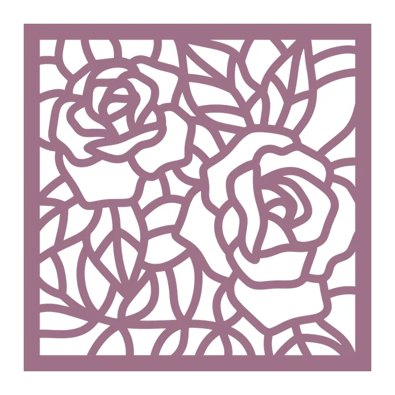 Stained Glass Rose Panel