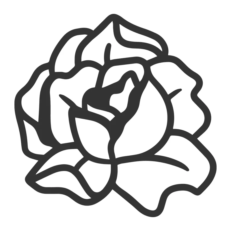 Bold Outline Rose