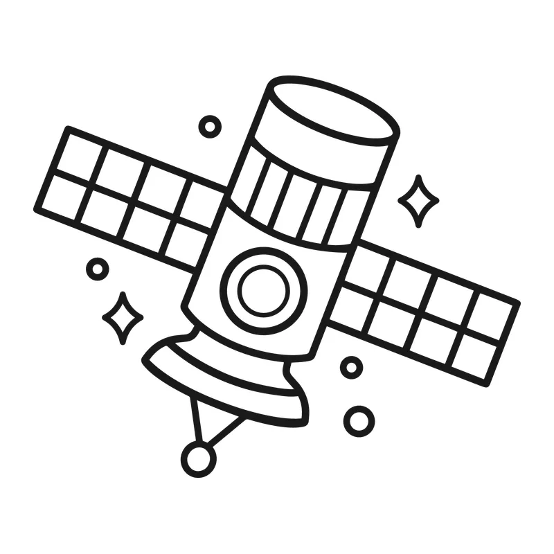 Outlined Space Satellite