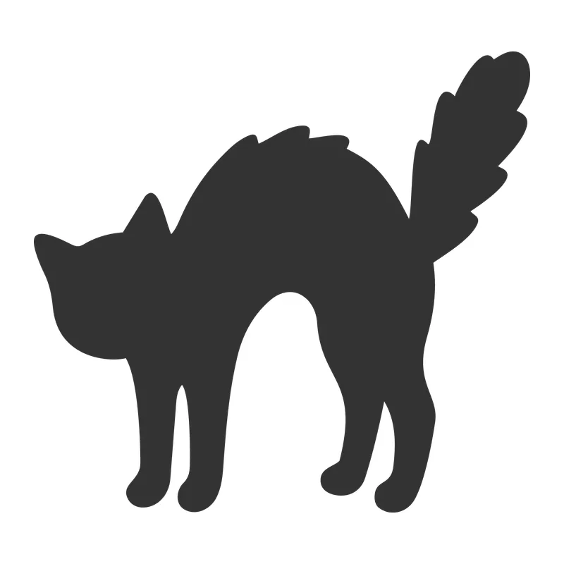 Scared Cat Silhouette