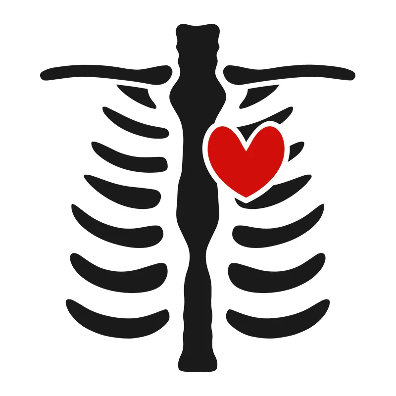 Skeleton Rib Cage with Heart