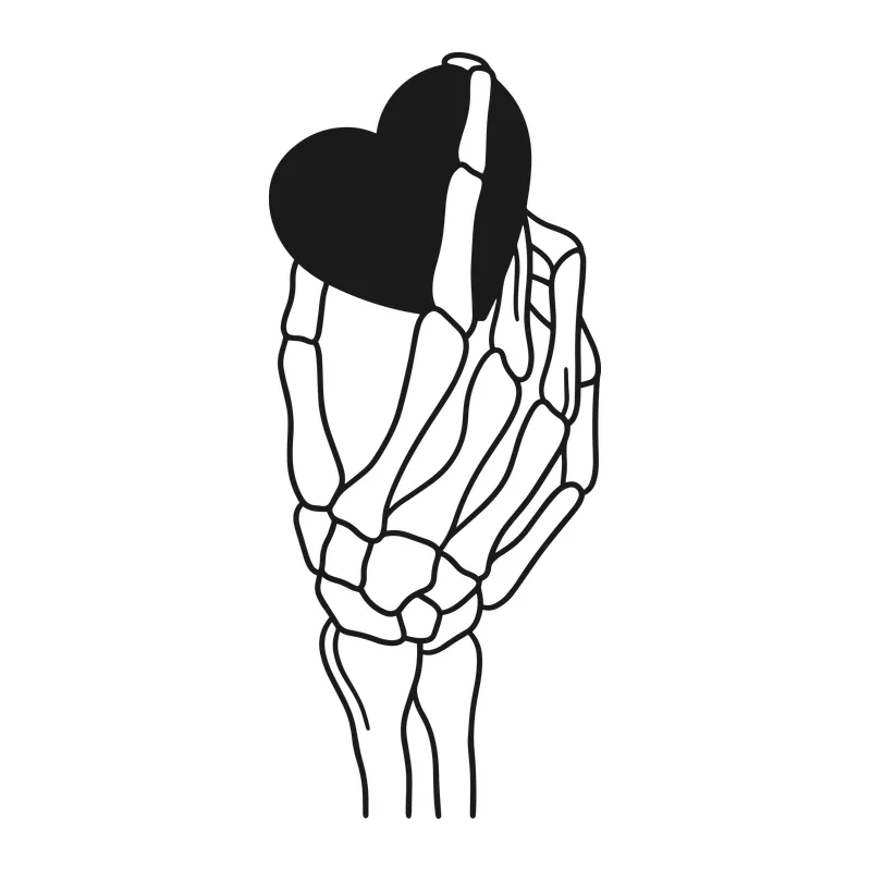 Skeleton Hand Holding Heart