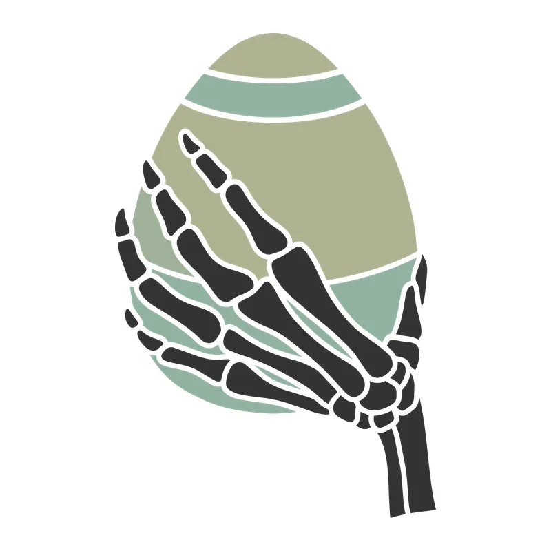 Skeleton Hand Holding Easter Egg