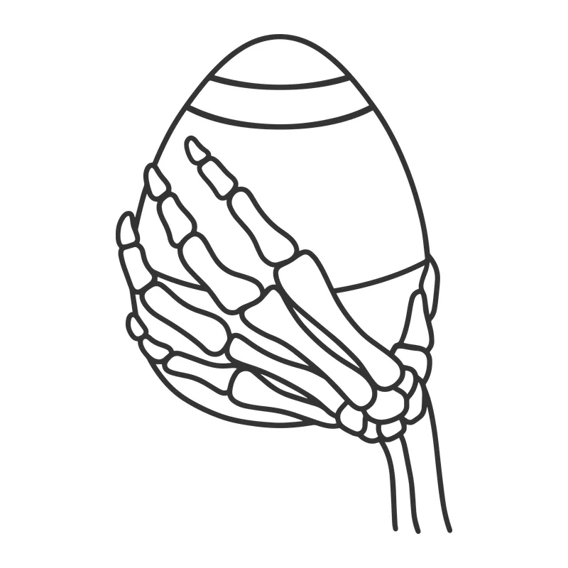 Skeleton Hand Holding Easter Egg