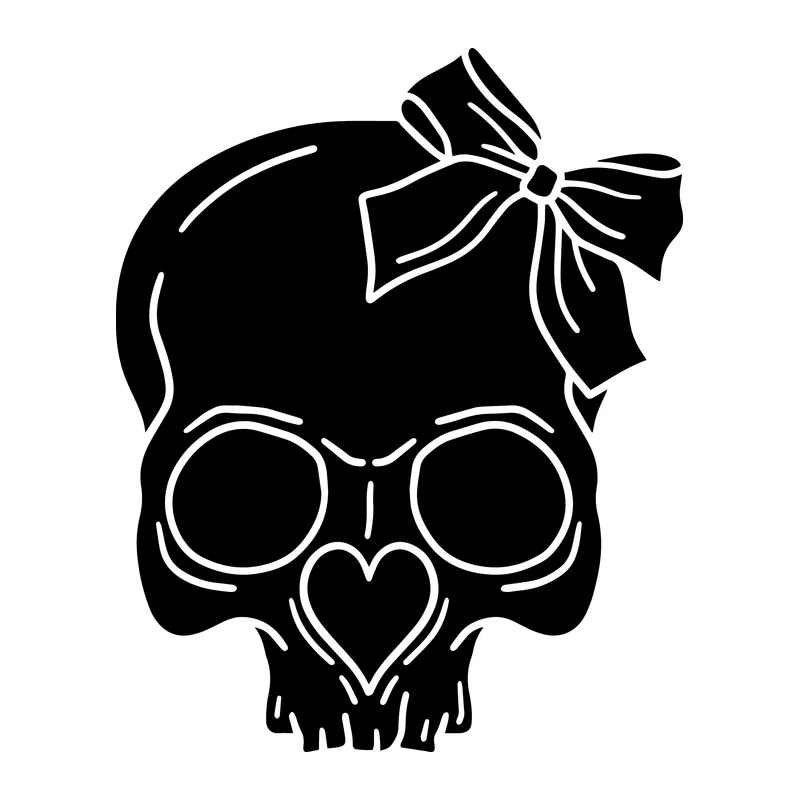 Girly Skull With Bow