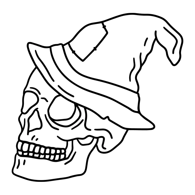 Skull in Witch Hat